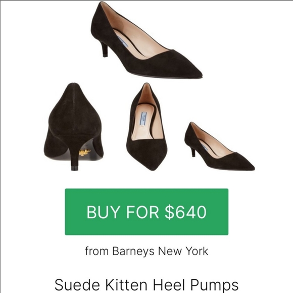 PRADA Black Suede Kitten Heel Pumps - Picture 3 of 8